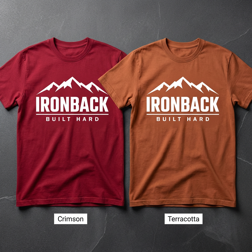 IRONBACK BUILT HARD Tee — Heavyweight Black