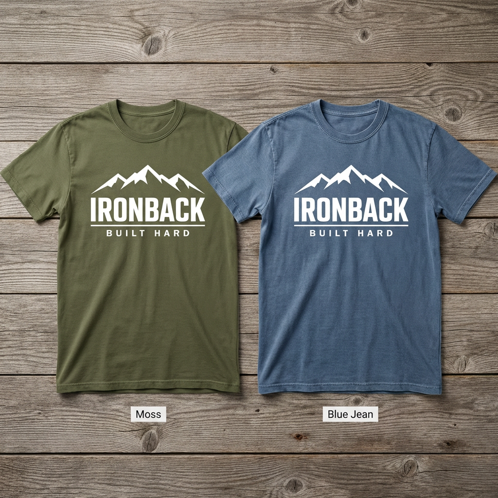 IRONBACK BUILT HARD Tee — Heavyweight Black