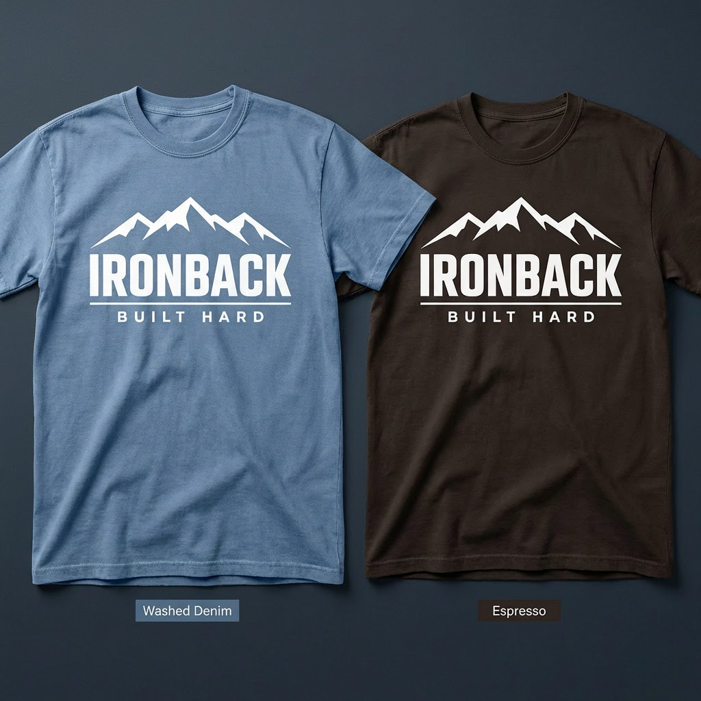 IRONBACK BUILT HARD Tee — Heavyweight Black